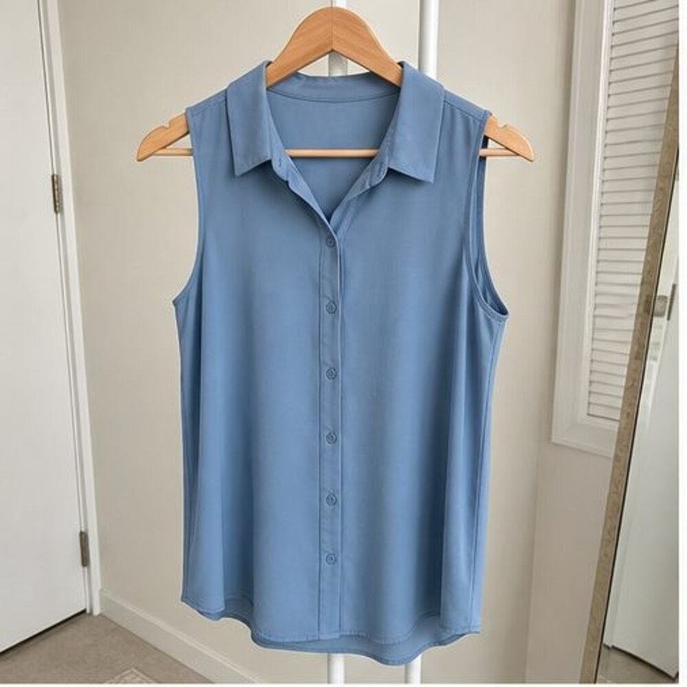 Blue Lace Trim Top